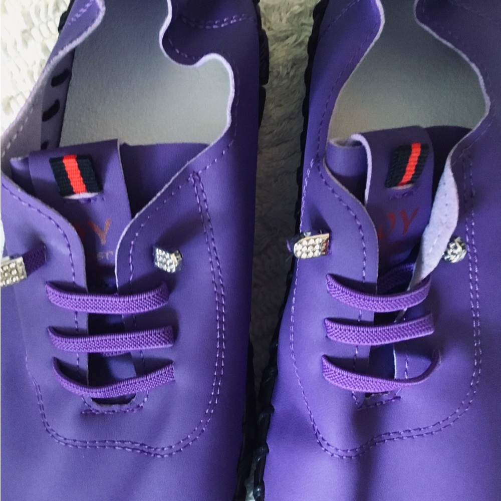Purple Designer Sneakers with Rhinestone Accents